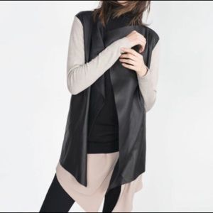 Zara faux leather front cardigan
